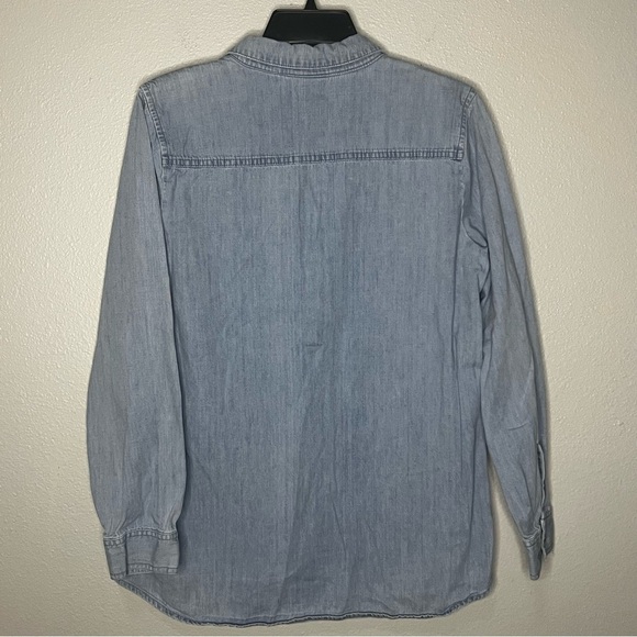 J Jill Denim Chambray Long Sleeve Shirt Button Women Small Blue Casual Career - Picture 6 of 7